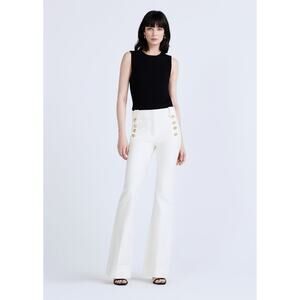 NWOT Derek Lam Robertson Flare Trousers with Gold Tone Sailer Buttons Size 6, 8